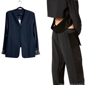 NWT Bevza Sz M Deconstructed Jacket Black